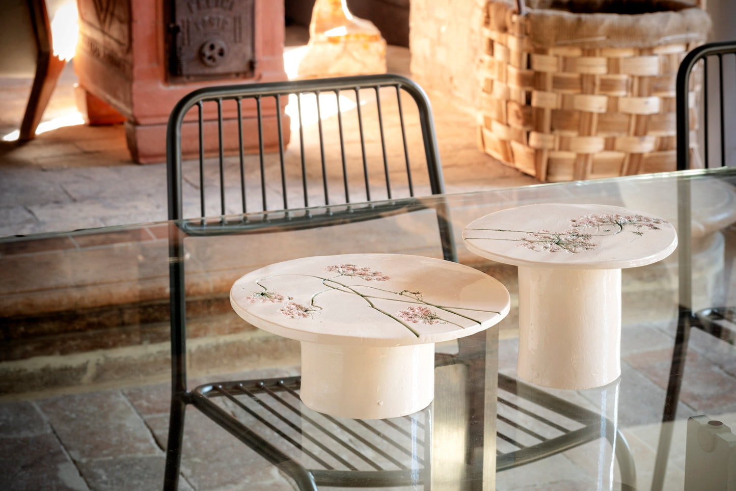 Set di 2 alzate botaniche