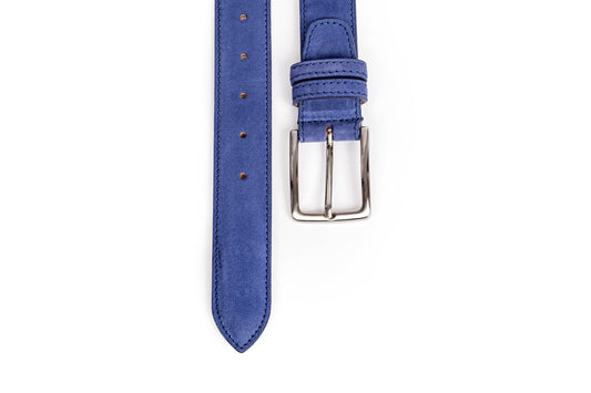 Cintura uomo in scamosciato blu elettrico