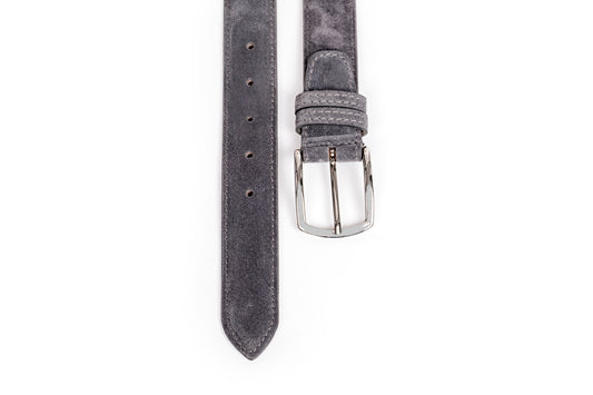 Cintura uomo in scamosciato grigio