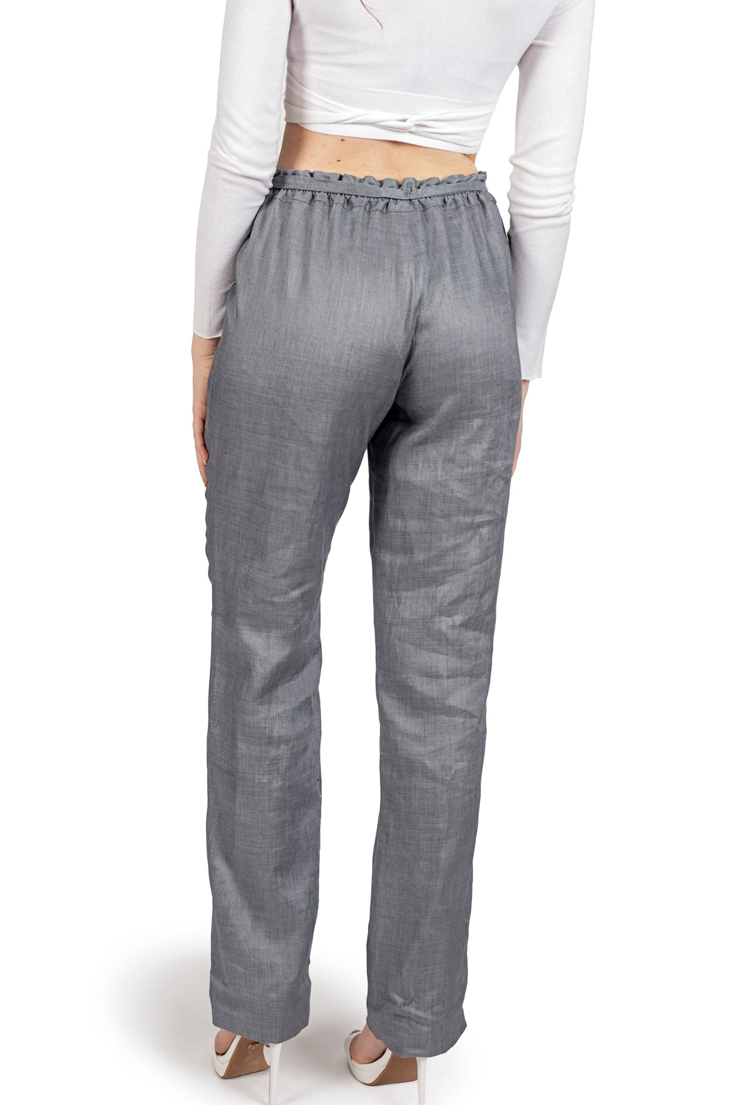 Pantalone palazzo in lino