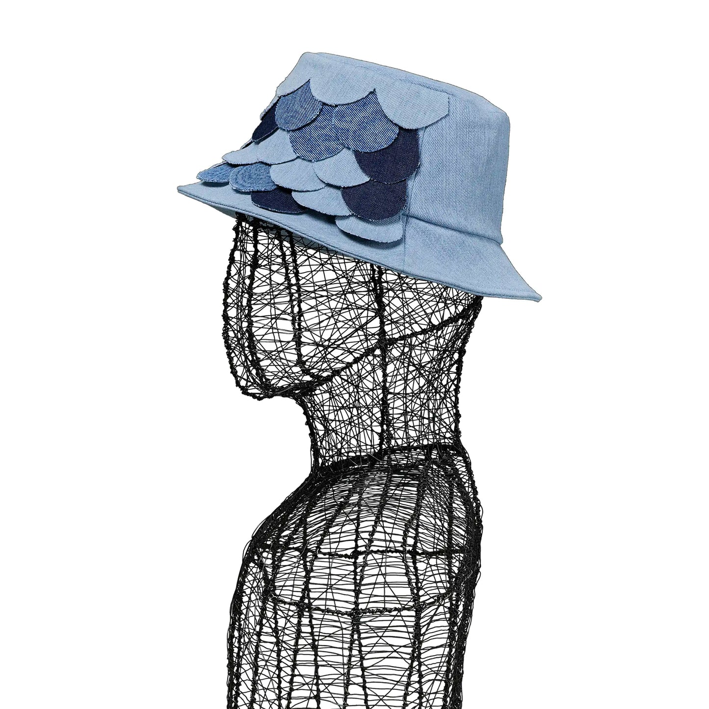 Bucket in denim chiaro con squame KOI COLLECTION