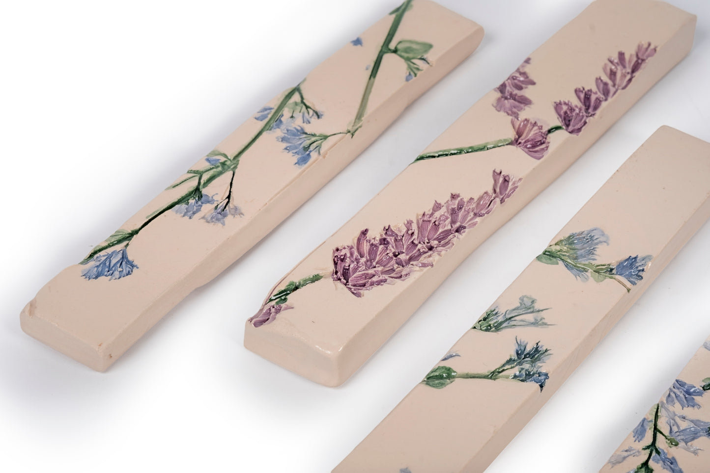 Botanical cutlery rests or place card holders (6 pieces)