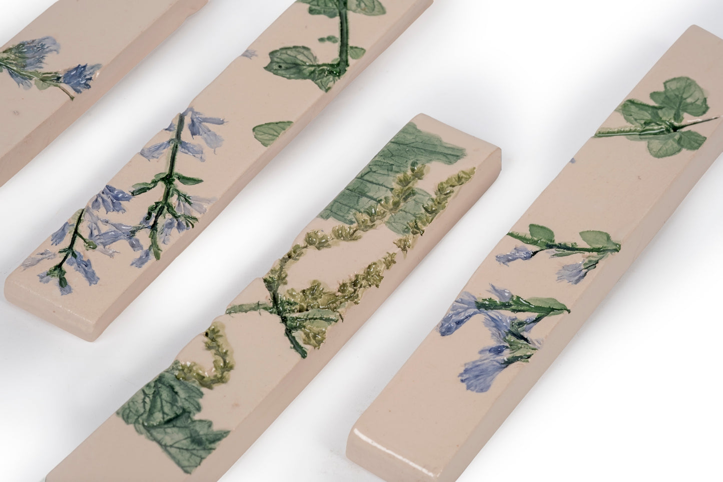 Botanical cutlery rests or place card holders (6 pieces)