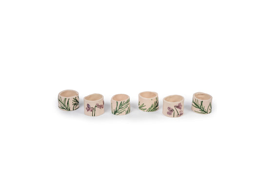 Set portatovaglioli botanici (6 pezzi)