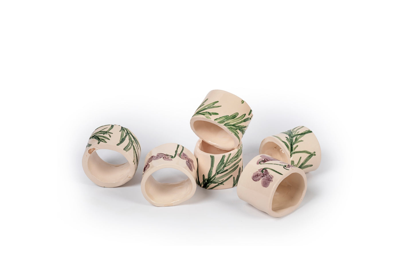 Set portatovaglioli botanici (6 pezzi)