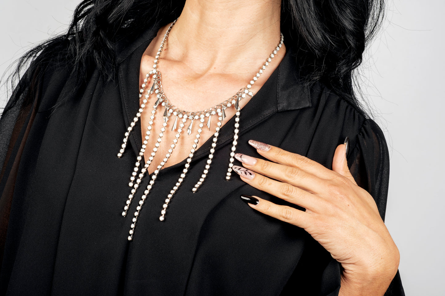 Collier cristalli con pendenti