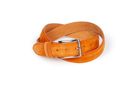 Cintura uomo in scamosciato arancione