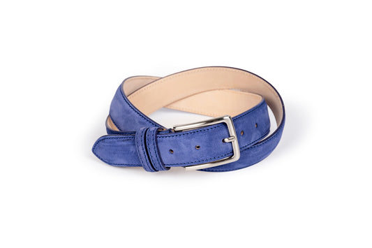 Cintura uomo in scamosciato blu elettrico
