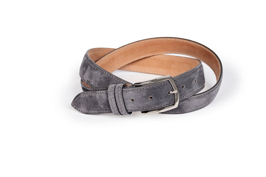 Cintura uomo in scamosciato grigio