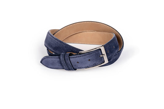 Cintura uomo in scamosciato blu navy