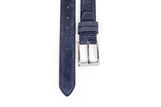 Cintura uomo in scamosciato blu navy