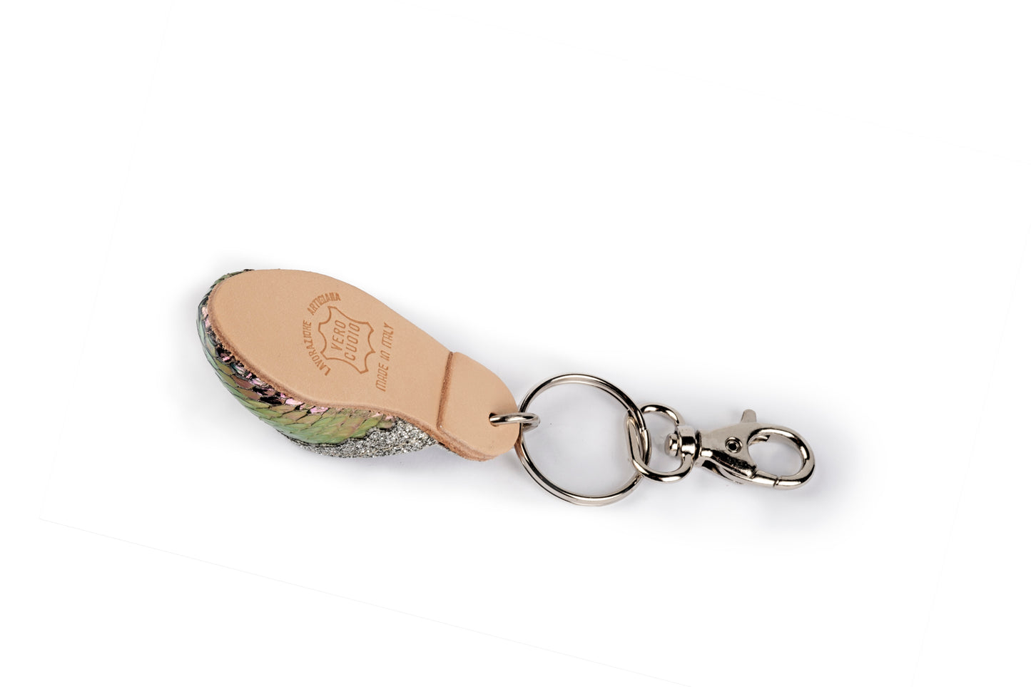 Iridescent slipper keyring