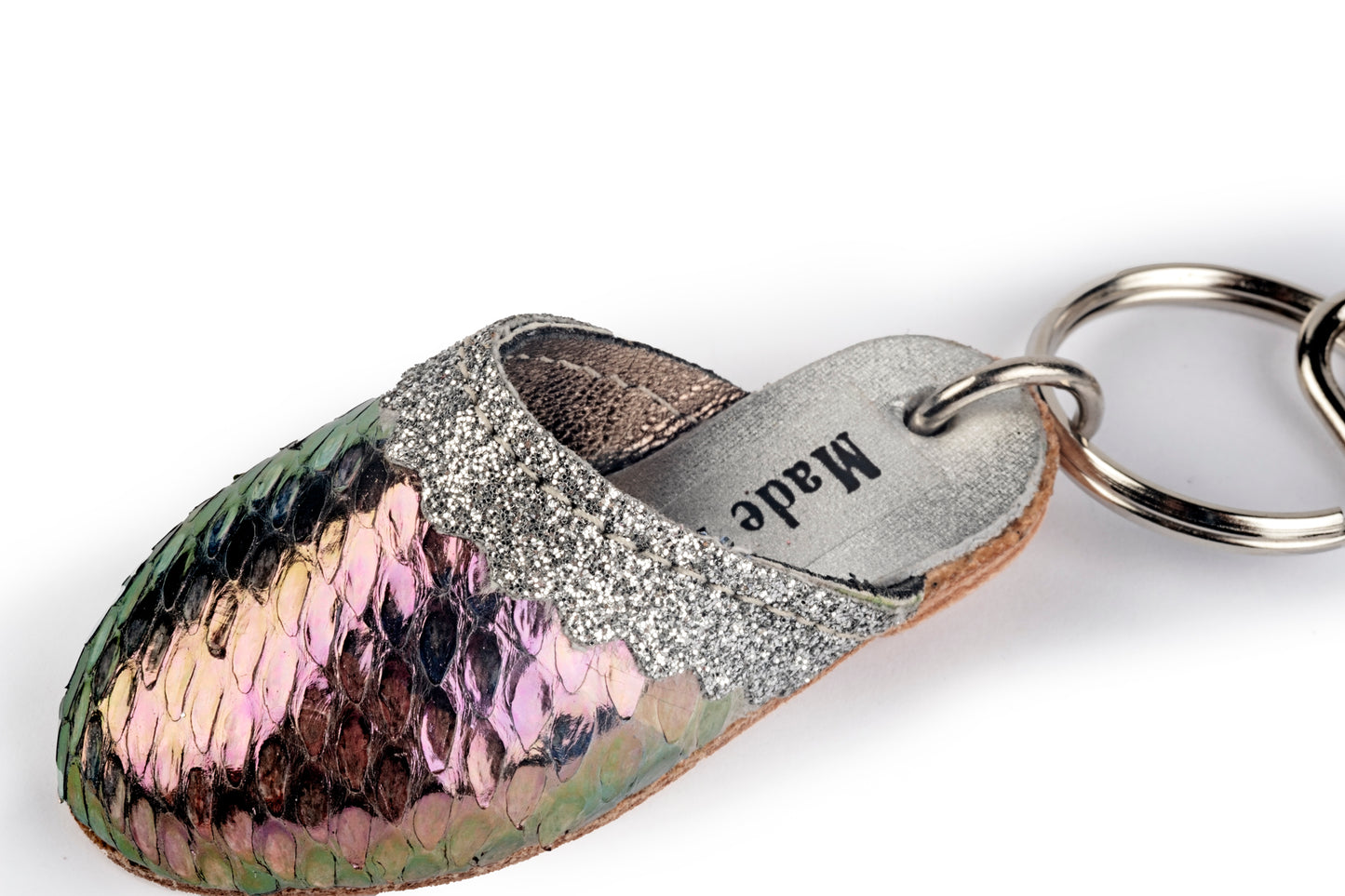 Iridescent slipper keyring