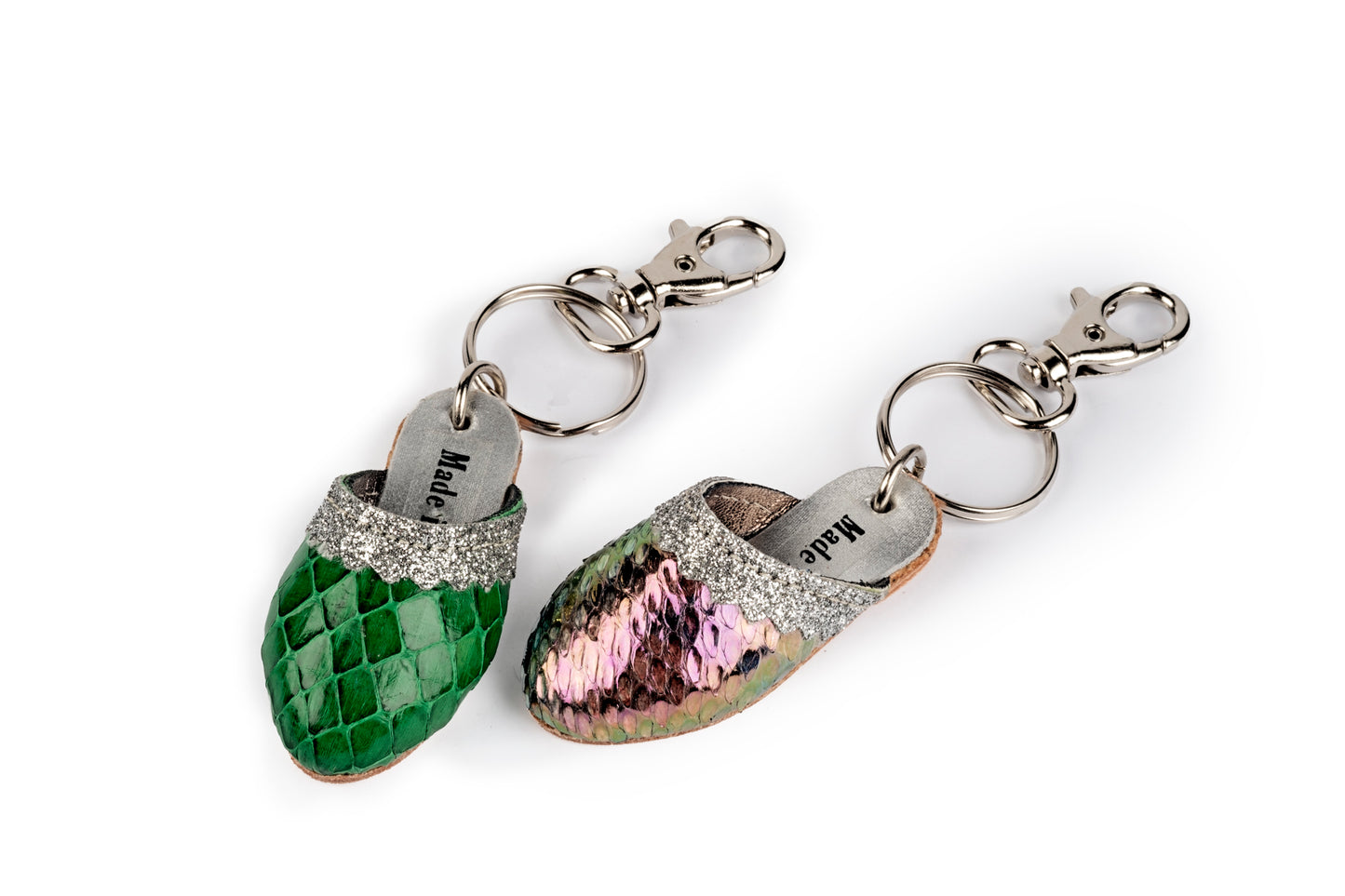 Iridescent slipper keyring
