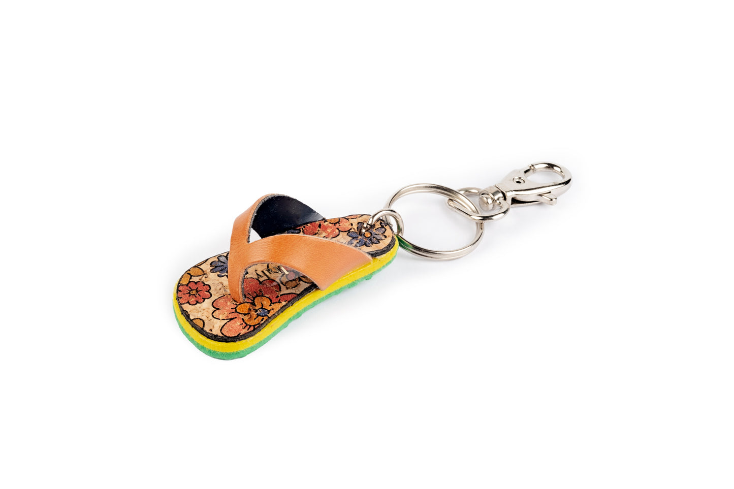 Tan beach slipper keyring