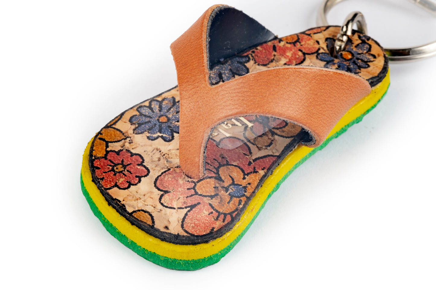 Tan beach slipper keyring