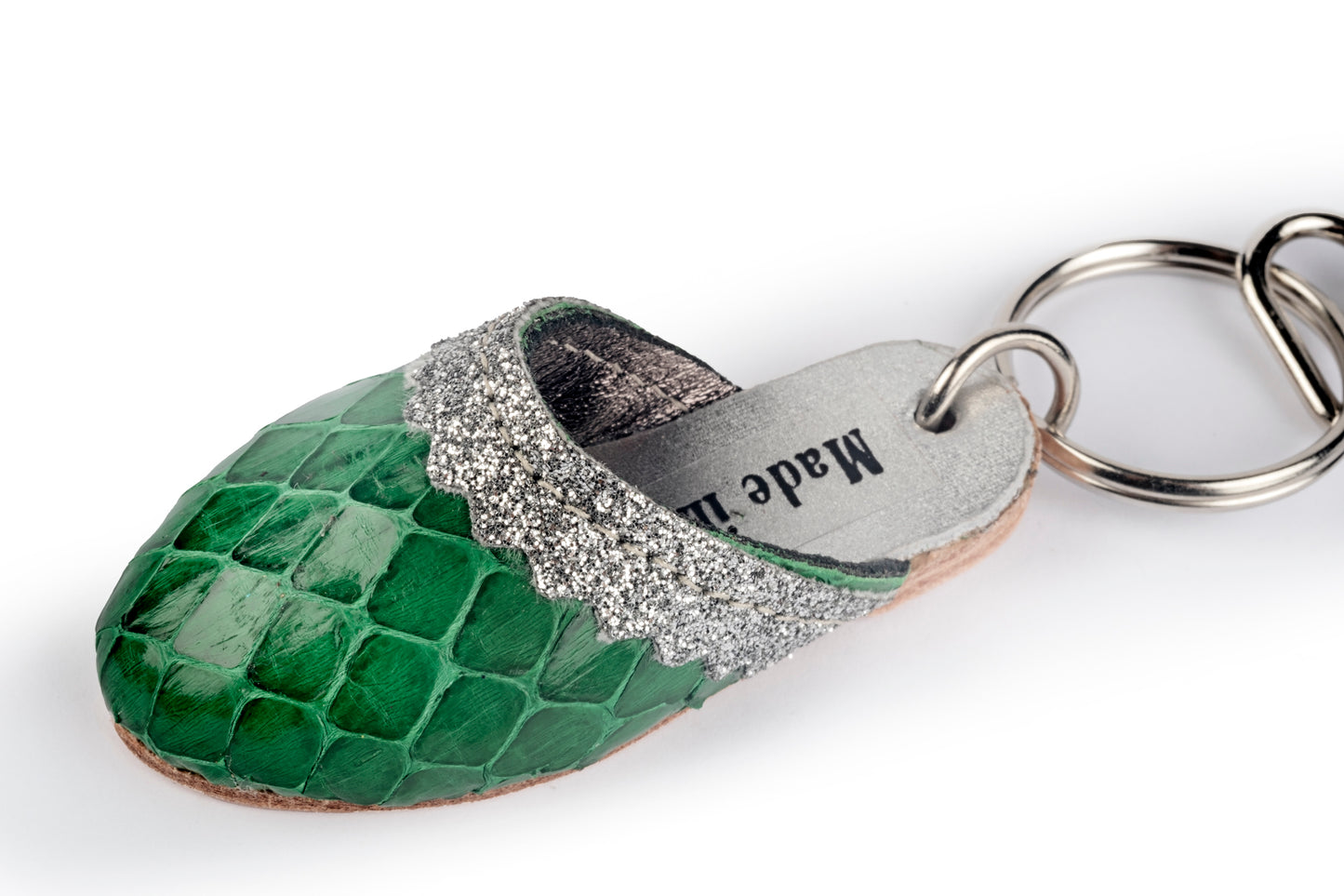 Green python slipper keyring