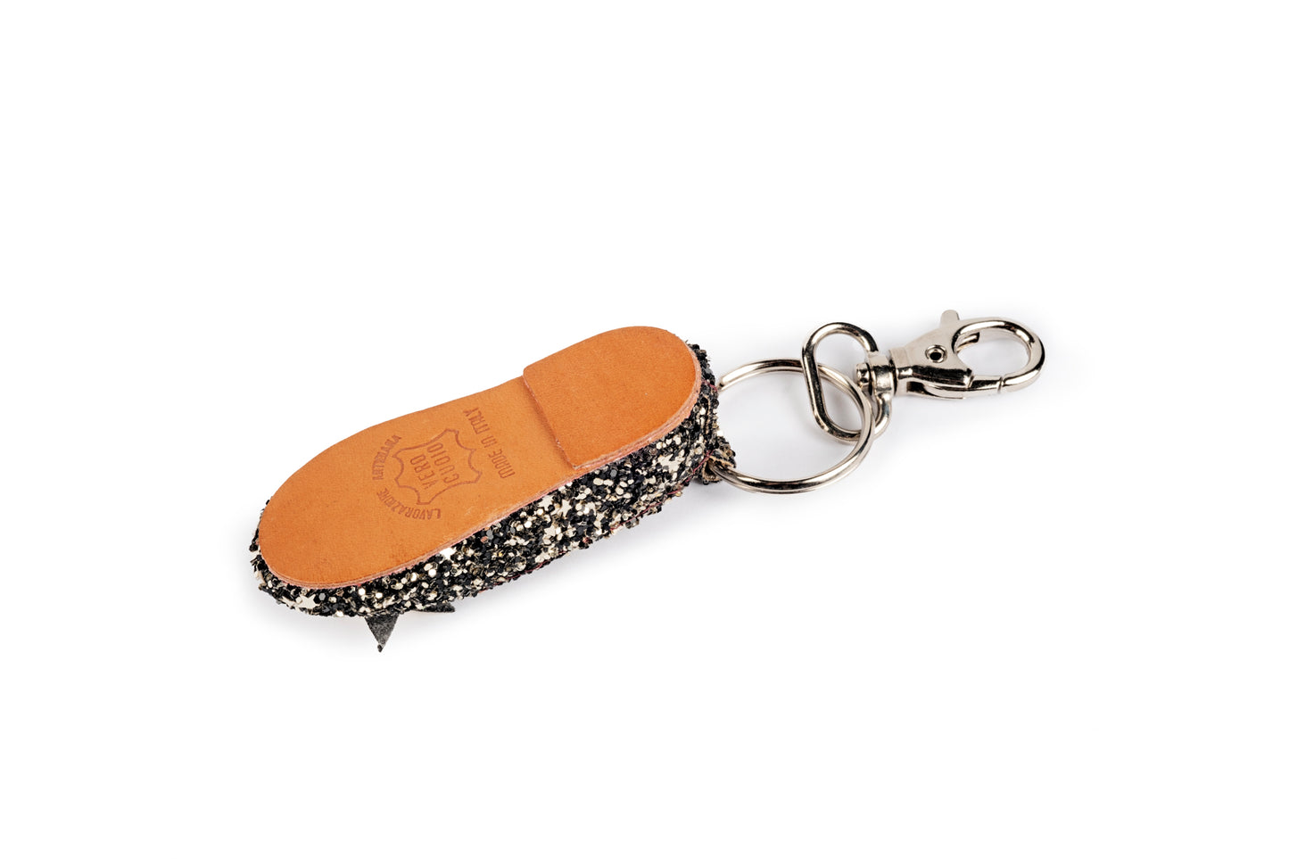 Gold and black glitter ballerina keyring