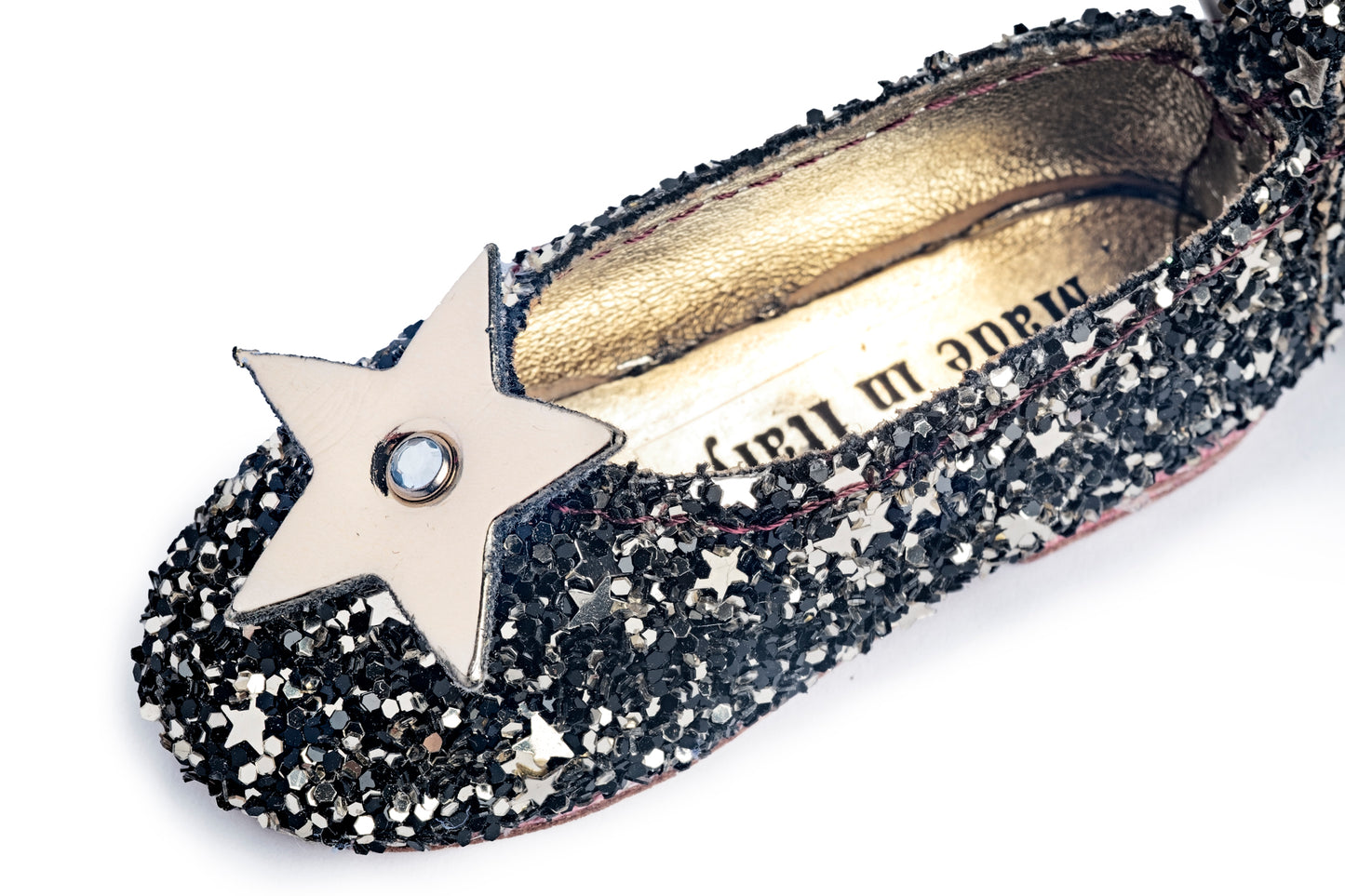 Gold and black glitter ballerina keyring