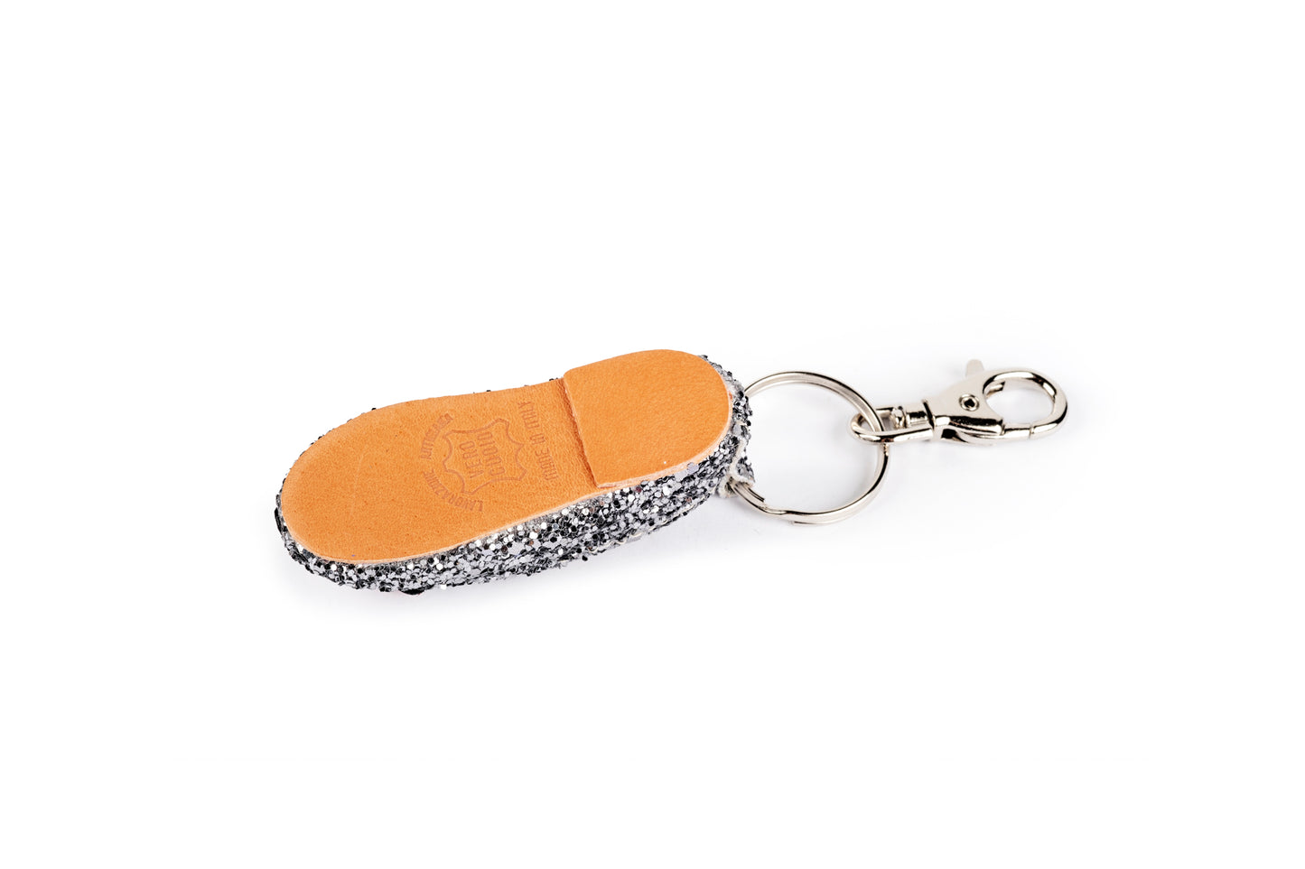 Portachiavi ballerina glitter argento