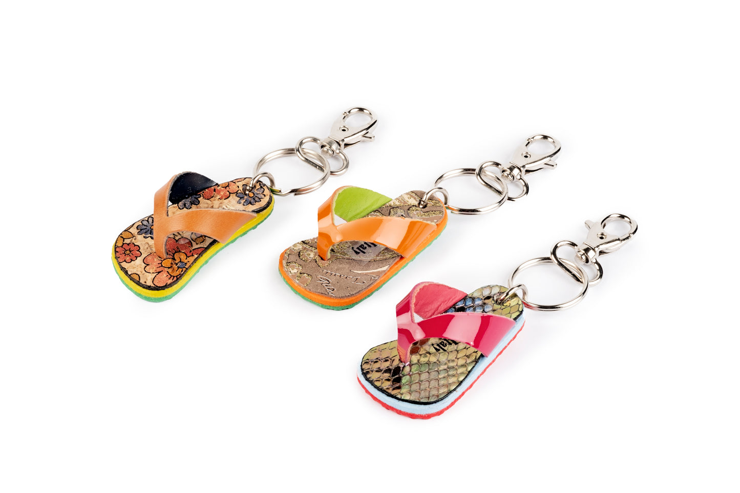 Tan beach slipper keyring
