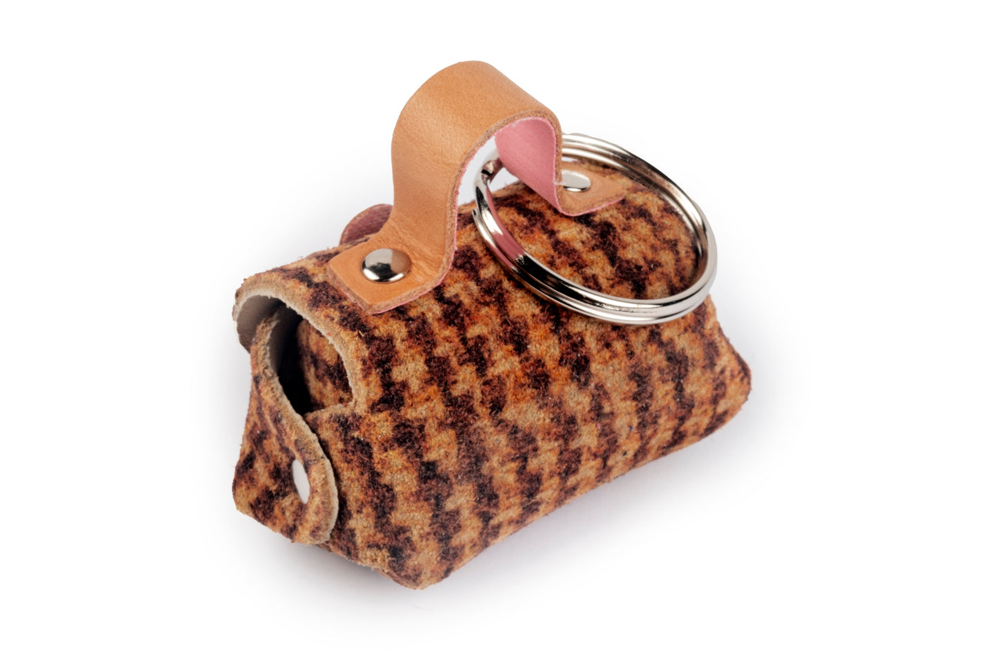 Portachiavi borsetta baby texture toni marrone