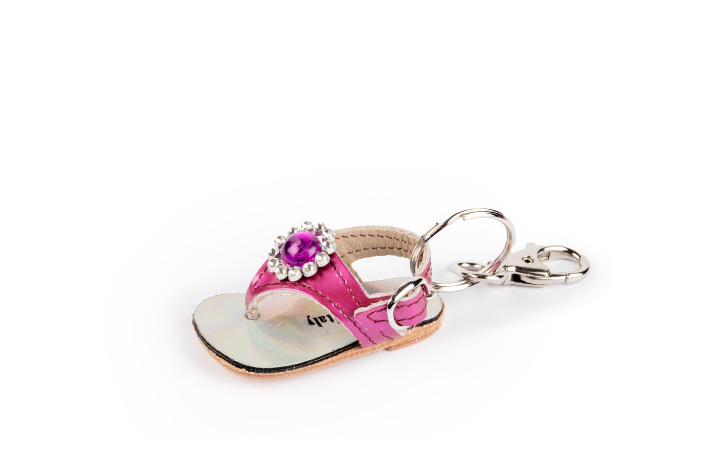 Pink flip-flop keychain