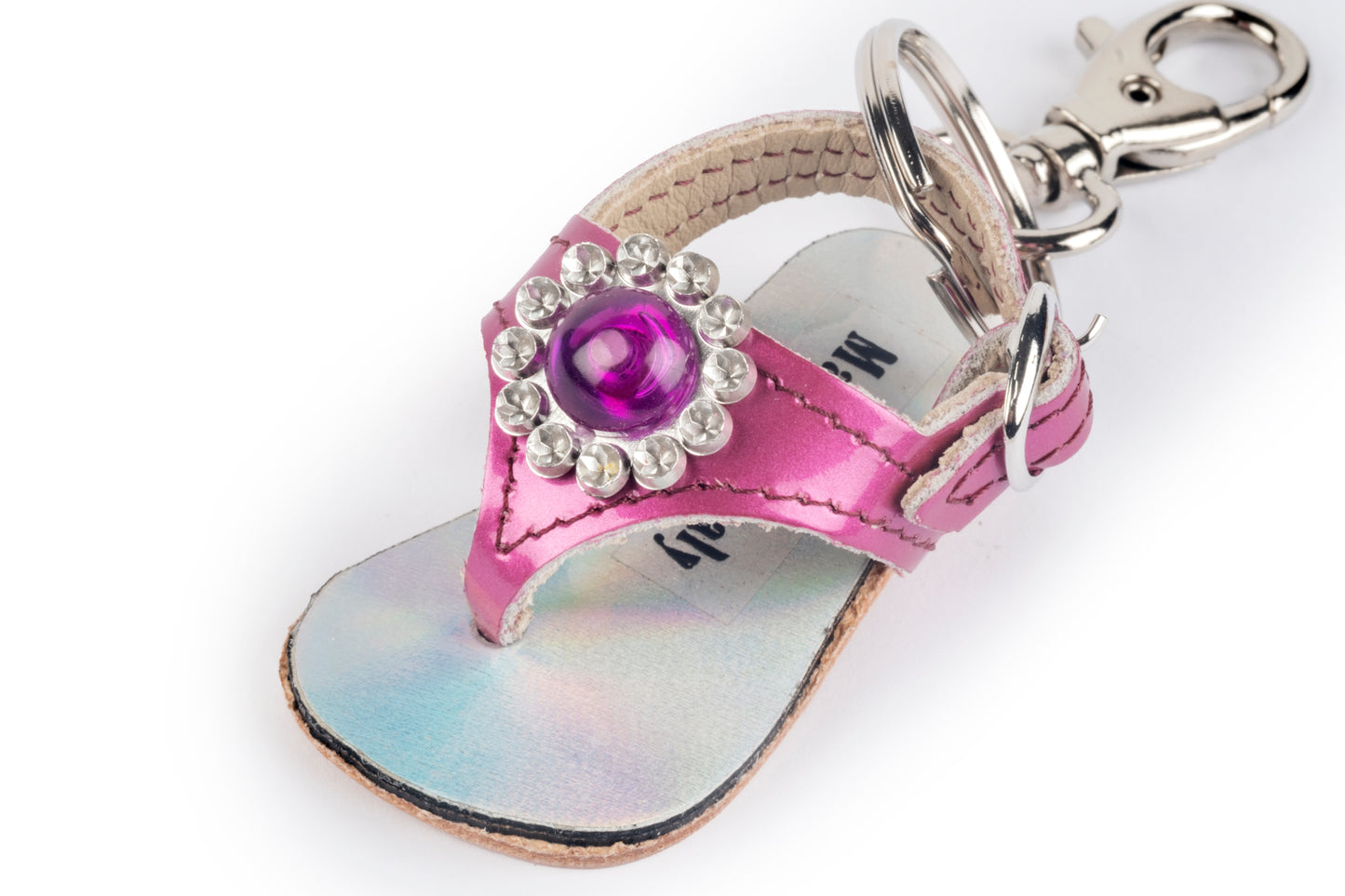 Pink flip-flop keychain