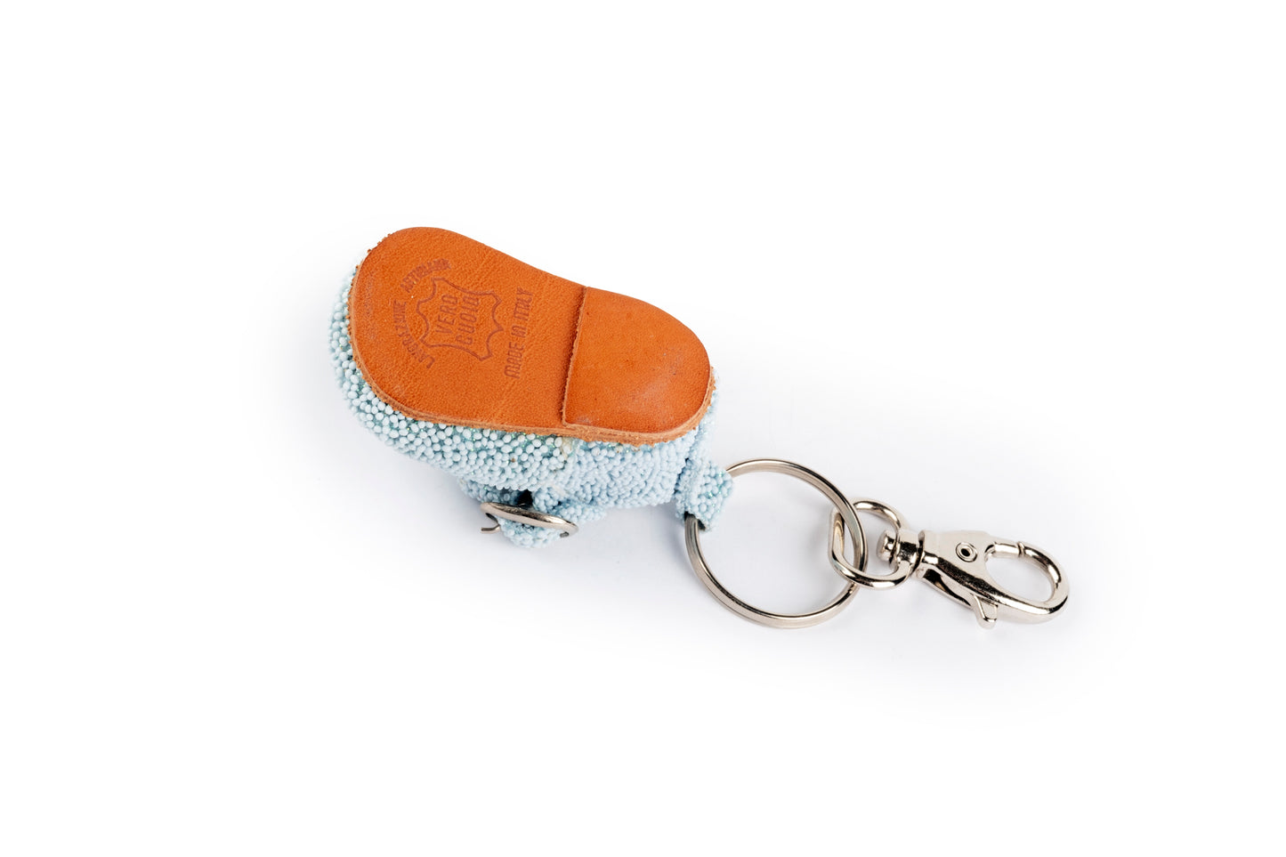 Baby shoe mosaic light blue keychain