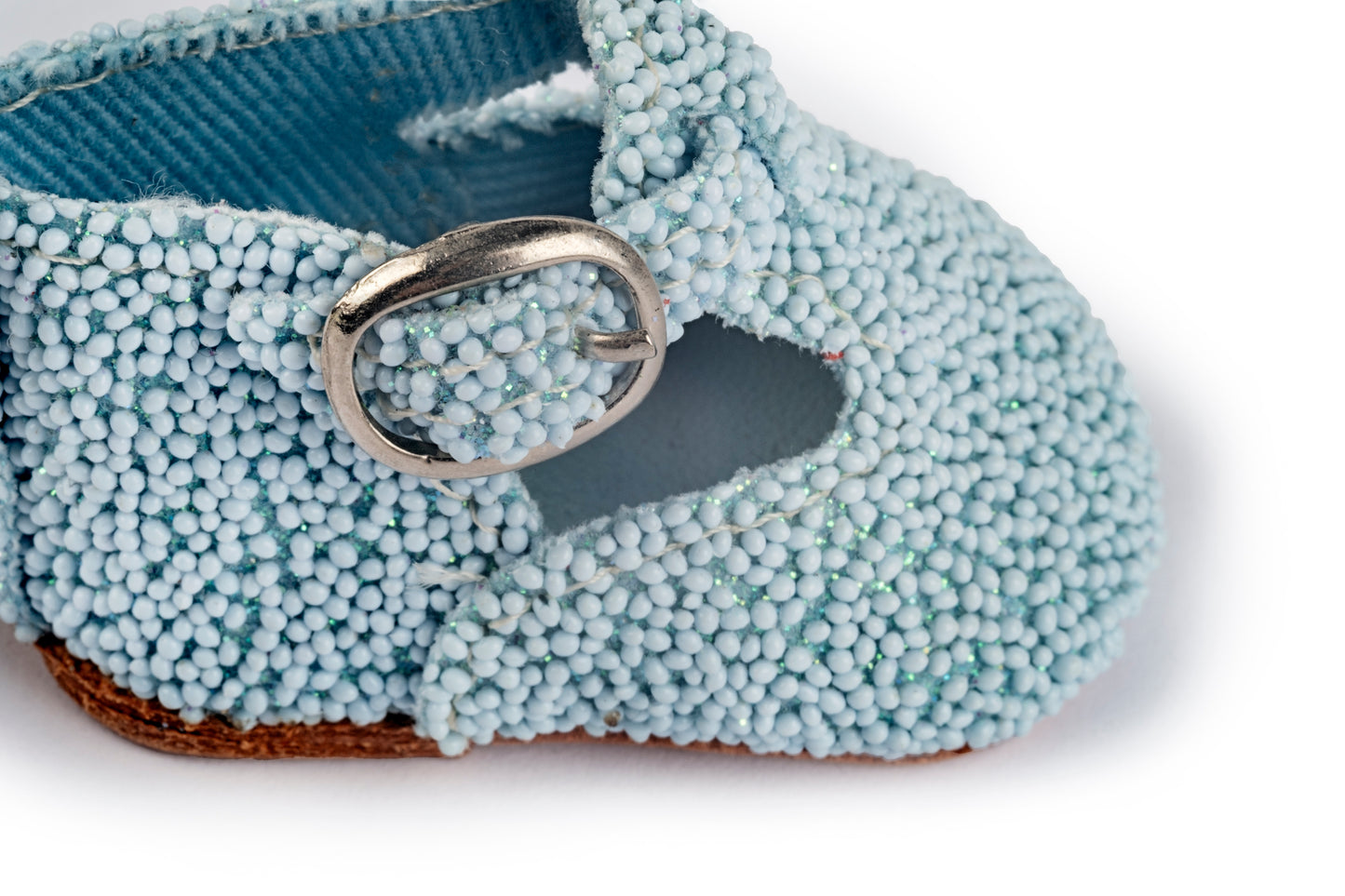 Baby shoe mosaic light blue keychain