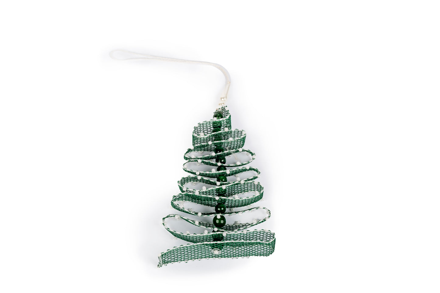 Lace Christmas tree decoration with beads