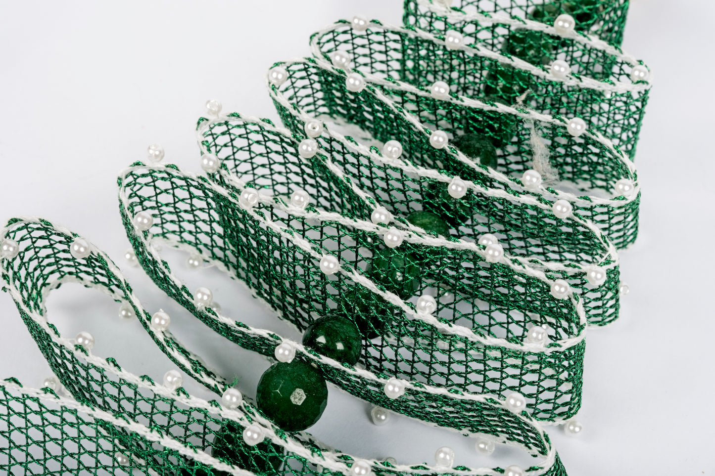 Lace Christmas tree decoration with beads