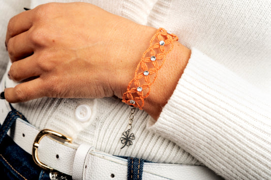 Bracciale Eugenia in tombolo color ocra