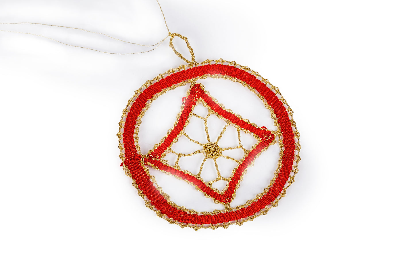 Lace bauble Christmas tree decoration