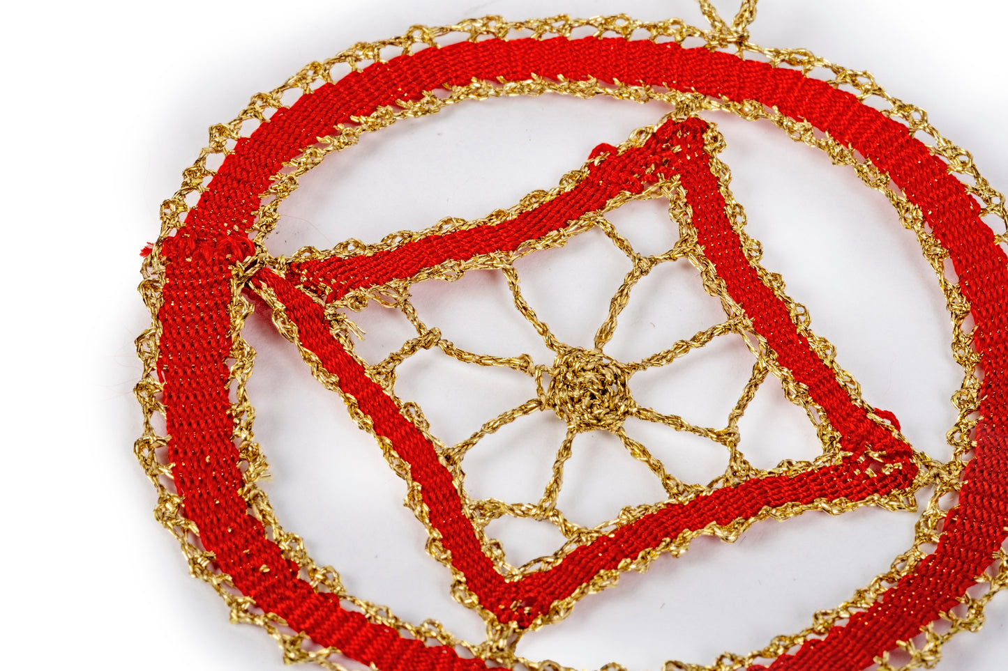 Lace bauble Christmas tree decoration