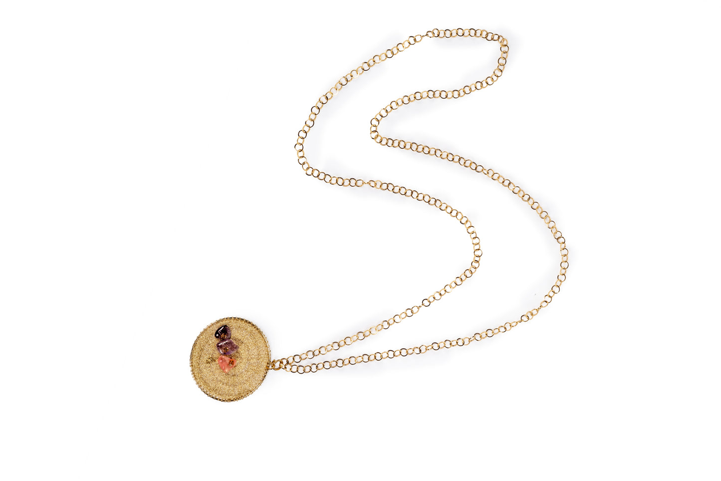 Ciondolo in merletto colore oro metallizzato