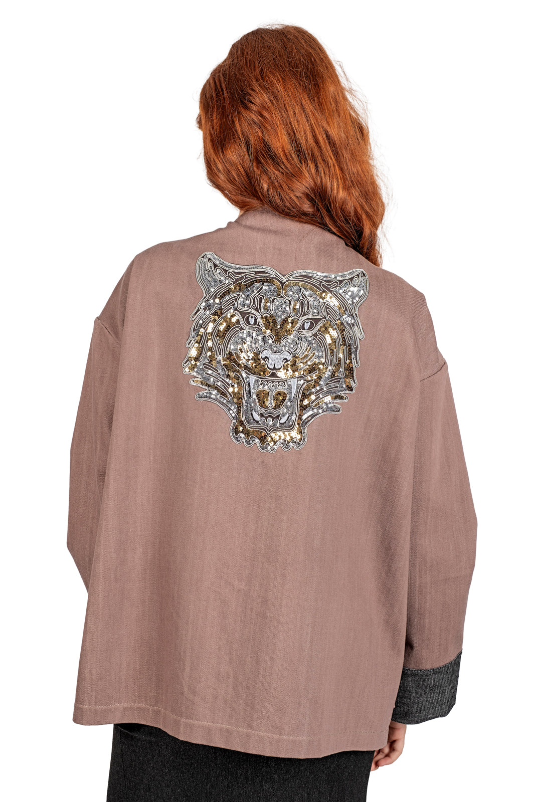 Giacca Urban Tiger, kimono artigianale in denim