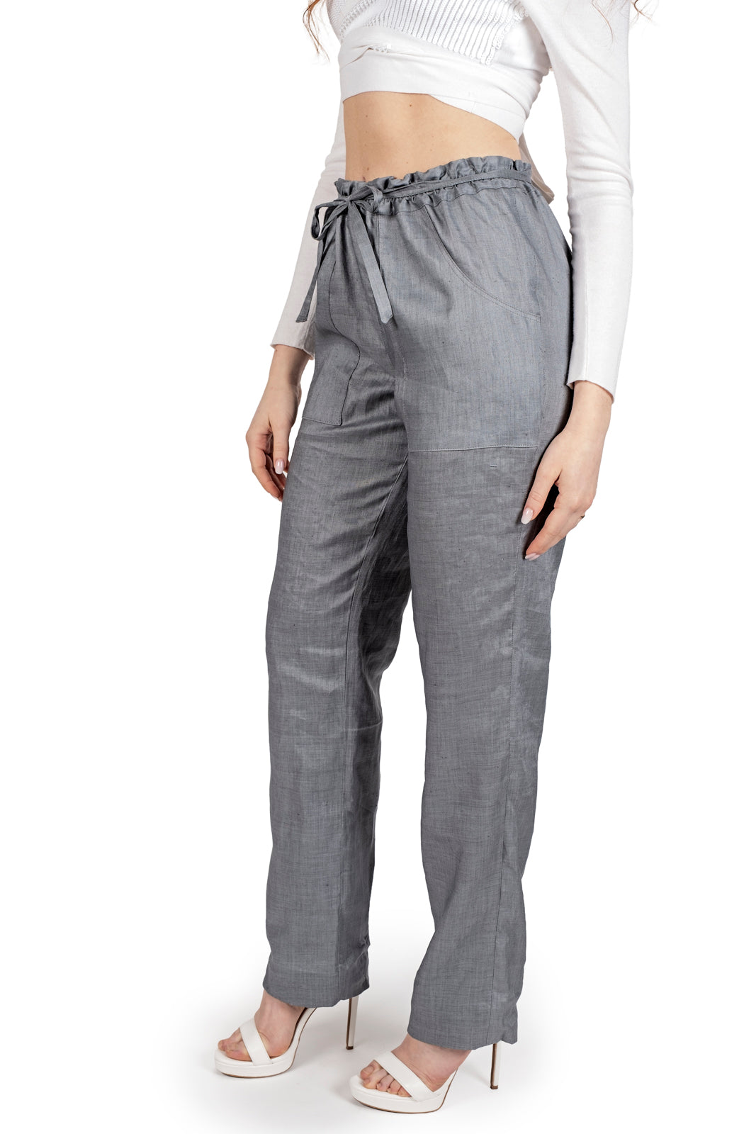 Pantalone palazzo in lino