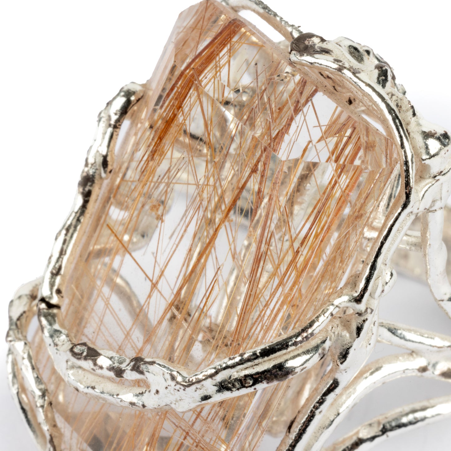Anello argento 925 con quarzo rutilato