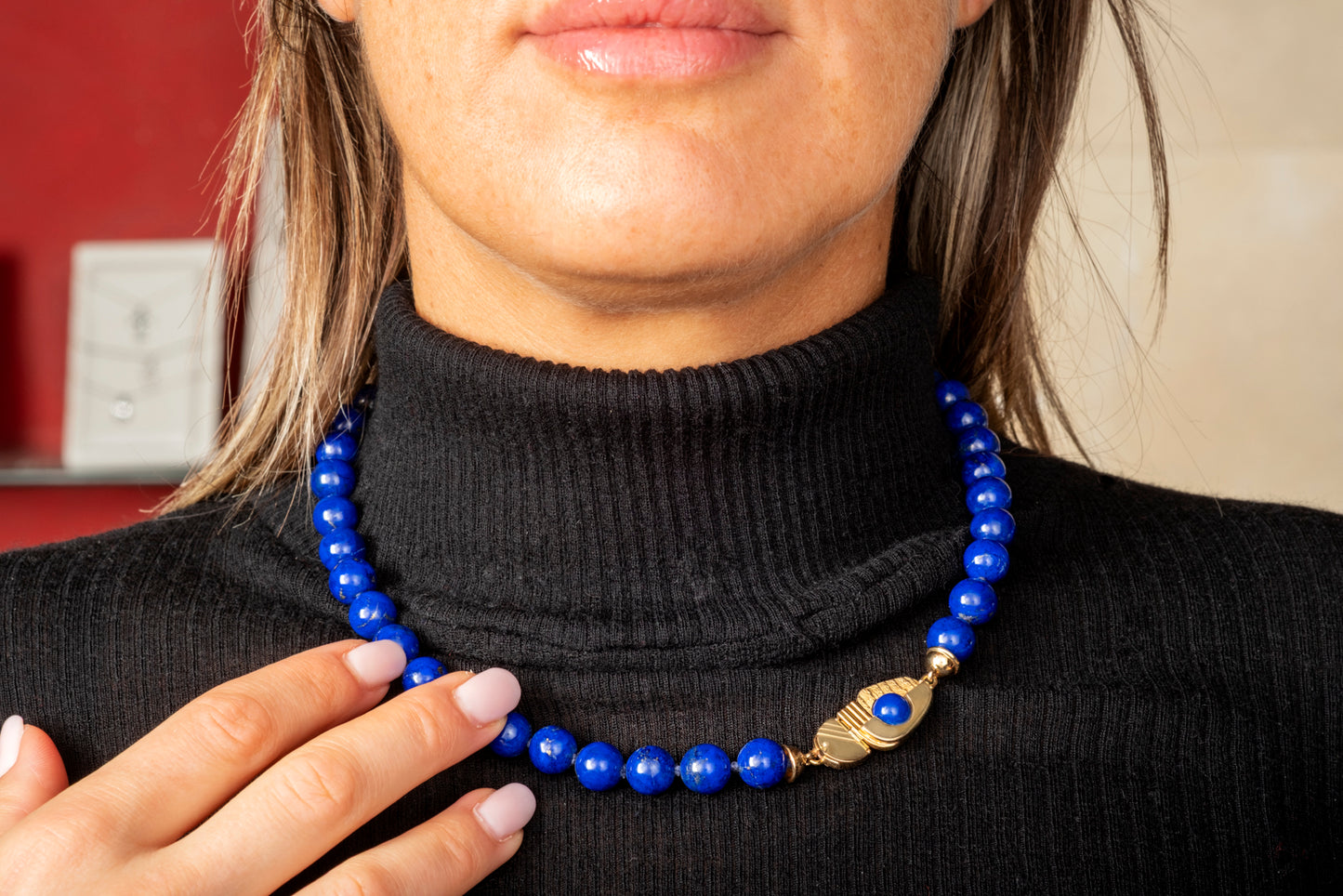 Collana sfere lapislazzuli