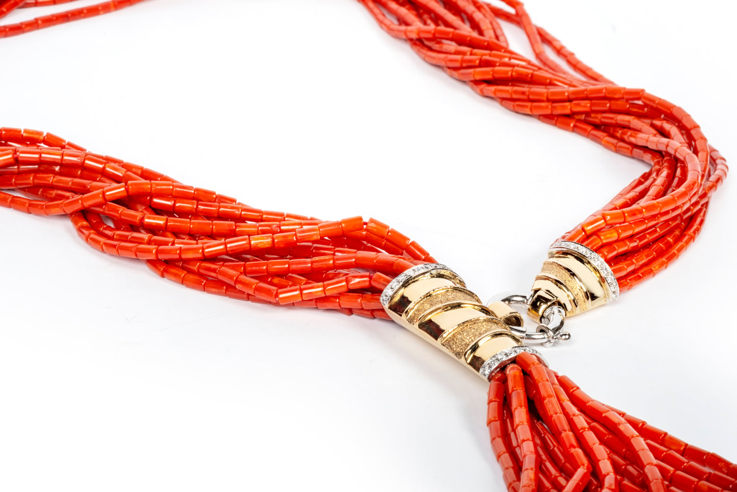 Collana torchon fili corallo