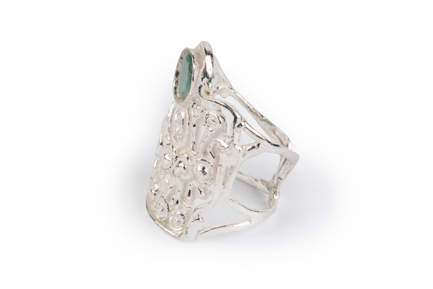 Anello argento e smeraldo