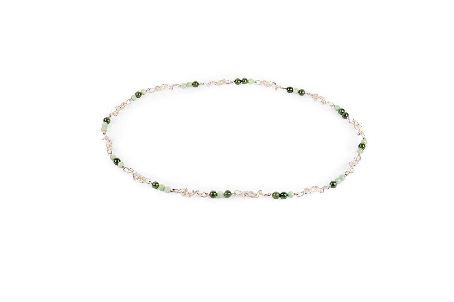 Collana argento e giada